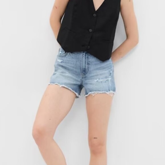 GAP Denim Shorts 3" Cheeky Short High Rise Distressed Size 27/4 - Picture 1 of 7